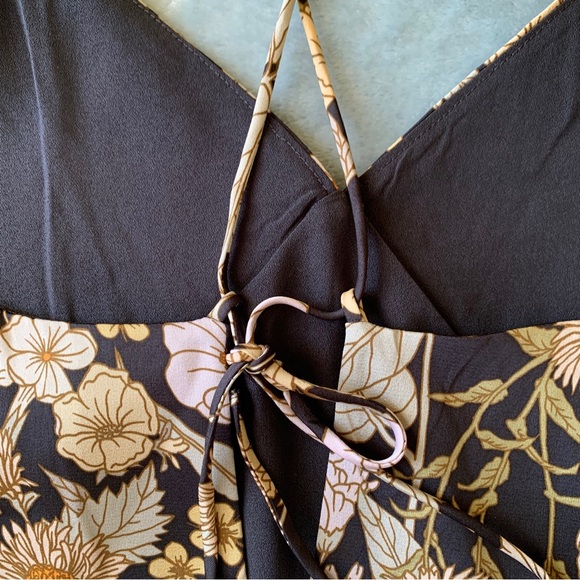 H&M v-neck satin floral print Strappy dress NWOT Size Medium - Picture 8 of 8